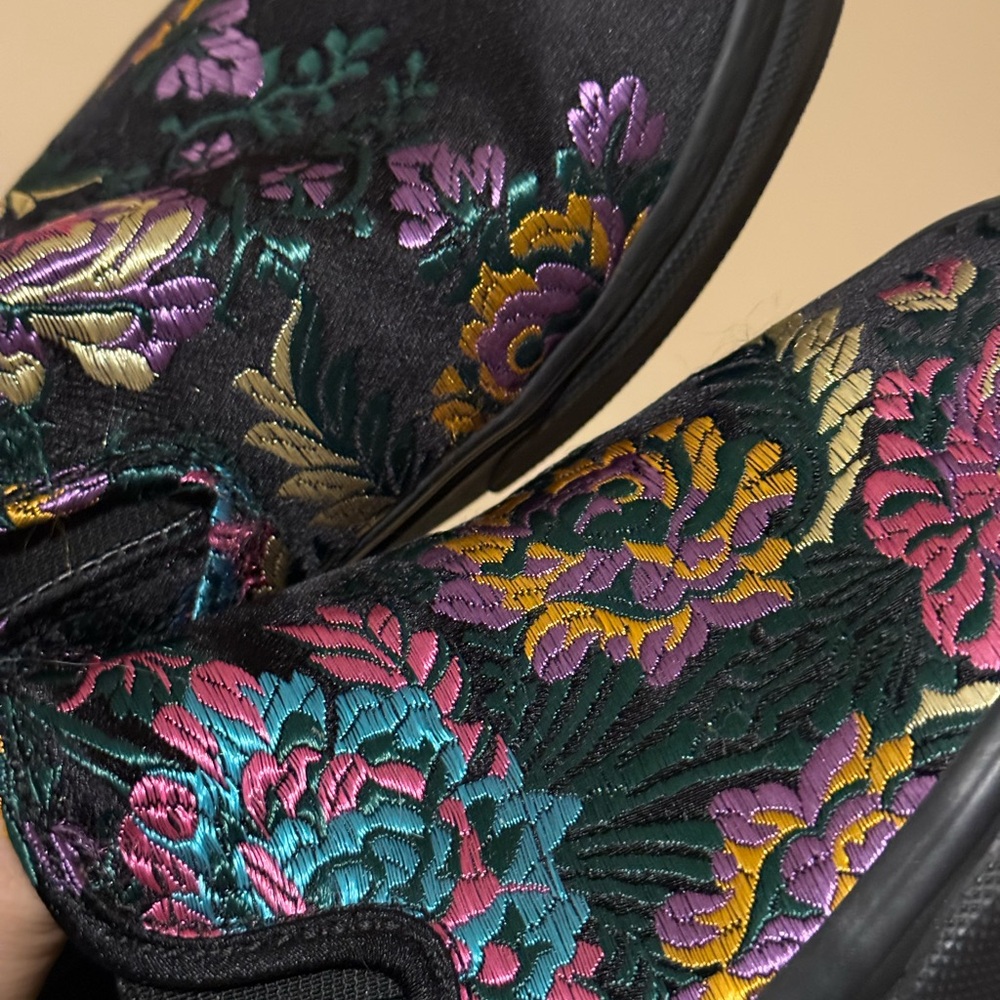 Vans Black Sneakers with Vibrant Floral Design